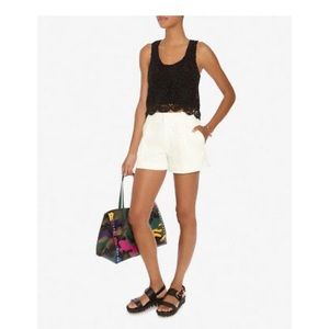 Miguelina for Intermix Ellease Black Crop Top Med